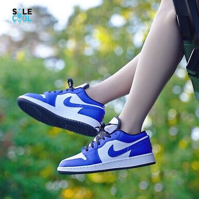 Nike Air Jordan 1 AJ1 Retro Low GS Game Royal White Blue Nike Air Jordan 1 AJ1 Retro Low GS Game Royal White Blue