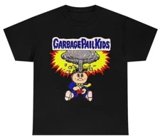 Garbage Pail Kids Black Unisex T Shirt NEW Retro Style 80s Gamers Trading cards