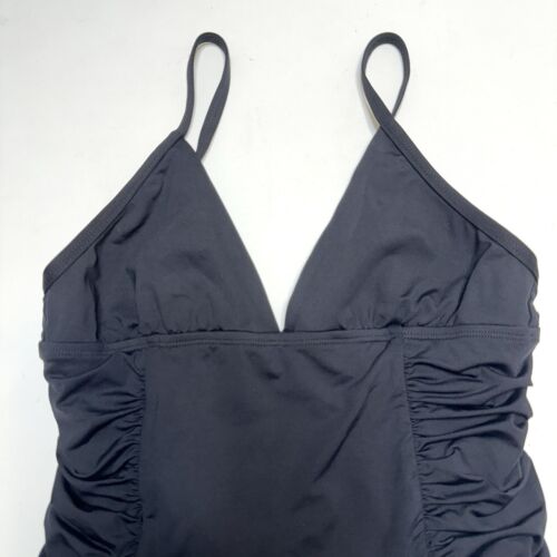 L*SPACE Black Bella Ruched Slimming Convertible One Piece Cheeky Swimsuit Size 8 - Picture 2 of 11