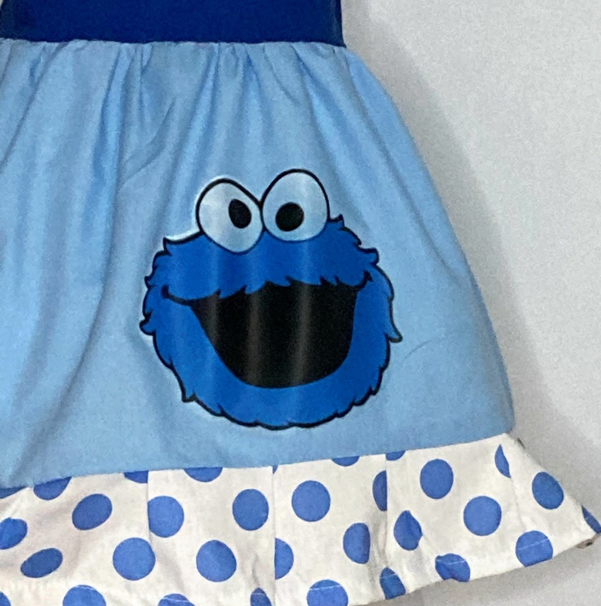 cookie monster blue dress Posh Peanut Baby's Care Bears Share Bear & Cookie Monster Bow Babydoll Bodysuit Dress in Blue, 12-18 mo, Viscose from Bamboo