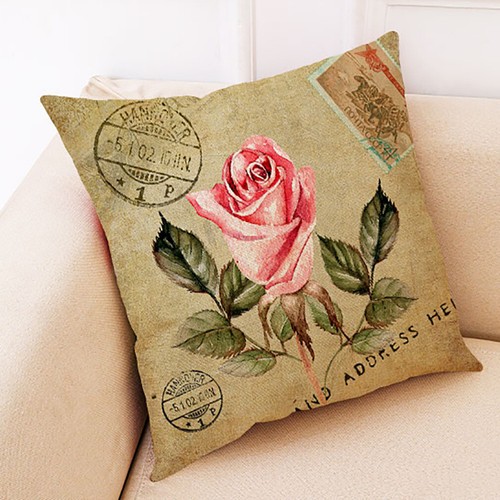 Rose Office Sofa Car Throw Pillow Case Romantic Country Home Decor Cushion Cover - Picture 36 of 36