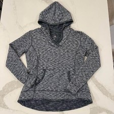 Tangerine Long Sleeve Athleisure Hoodie Sweatshirt Space Dye Gray Women's Large