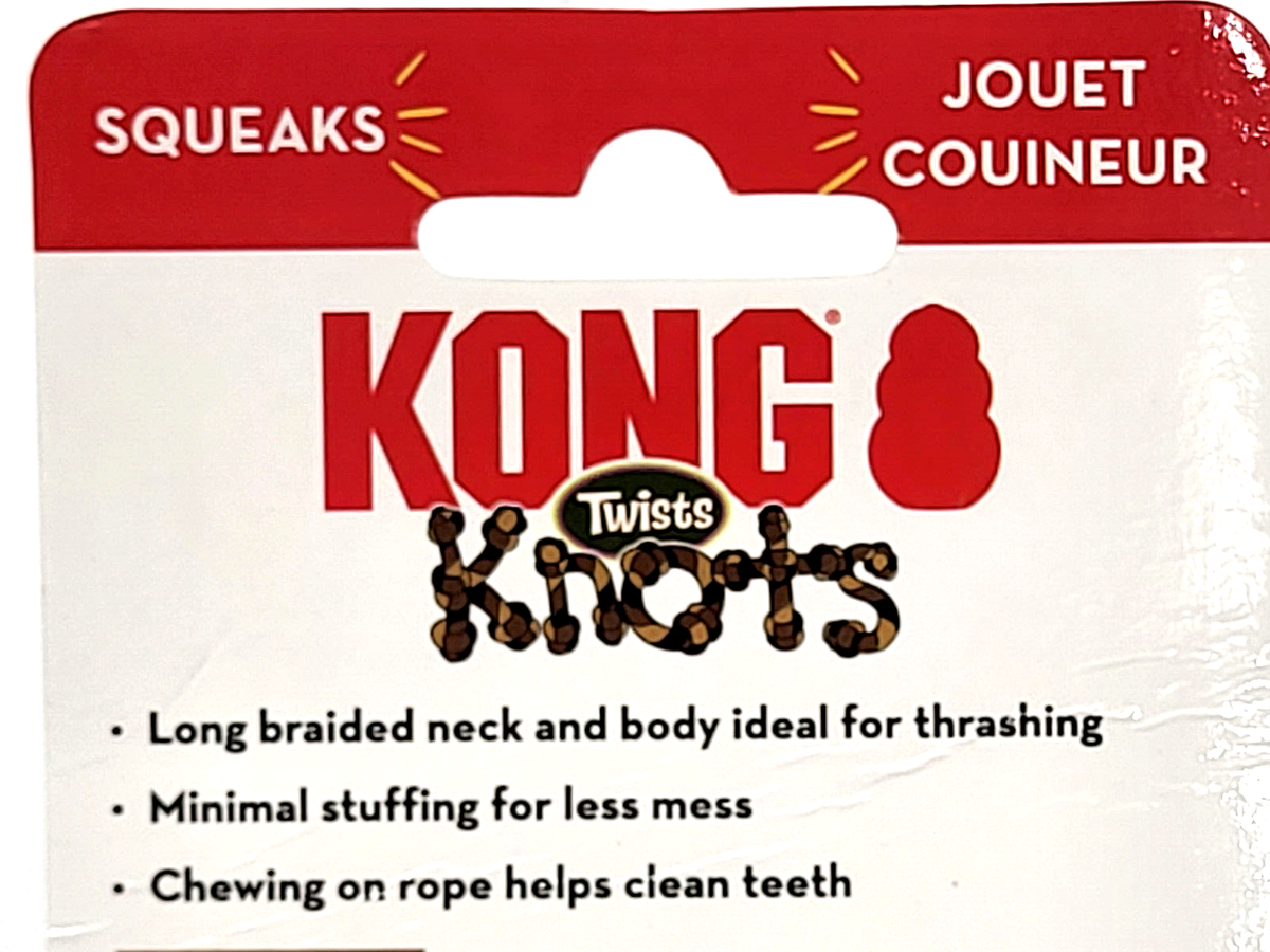 KONG Knots Twists Dog Toy - Durable Rope Braid With Squeaker For Medium/Small Dogs - View #3