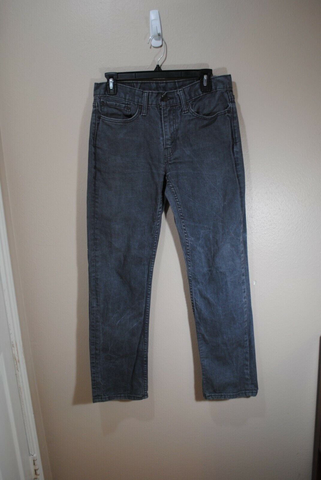 Levi's 514 Black Denim Slim Straight Legs Jeans Men's Size 32X32