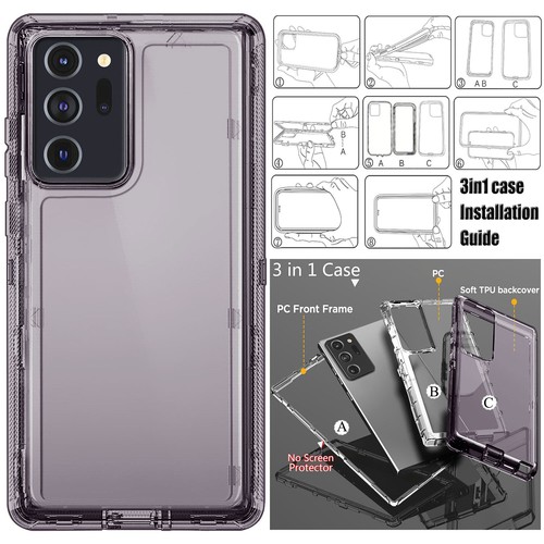 For Samsung Note20/20 Ultra 5G Case Clear Shockproof Hard Cover Screen Protector - Picture 35 of 66