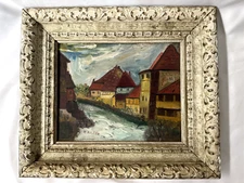 VINTAGE  OIL PAINTING SIGNED H. ROSTEN ON CANVAS BOARD