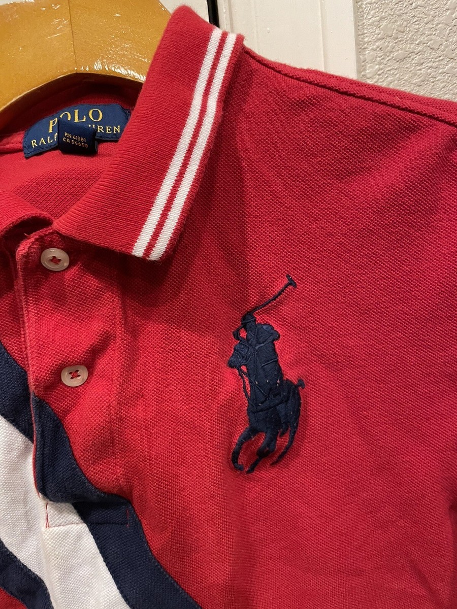 Polo Ralph Lauren Short Sleeve Polo Shirt Red American Flag