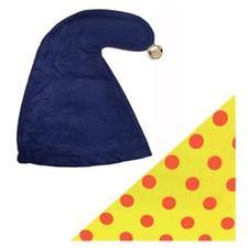 Noddy Hat w/ Bell & Scarf Gnome Children's TV Fancy Dress Costume Cartoon