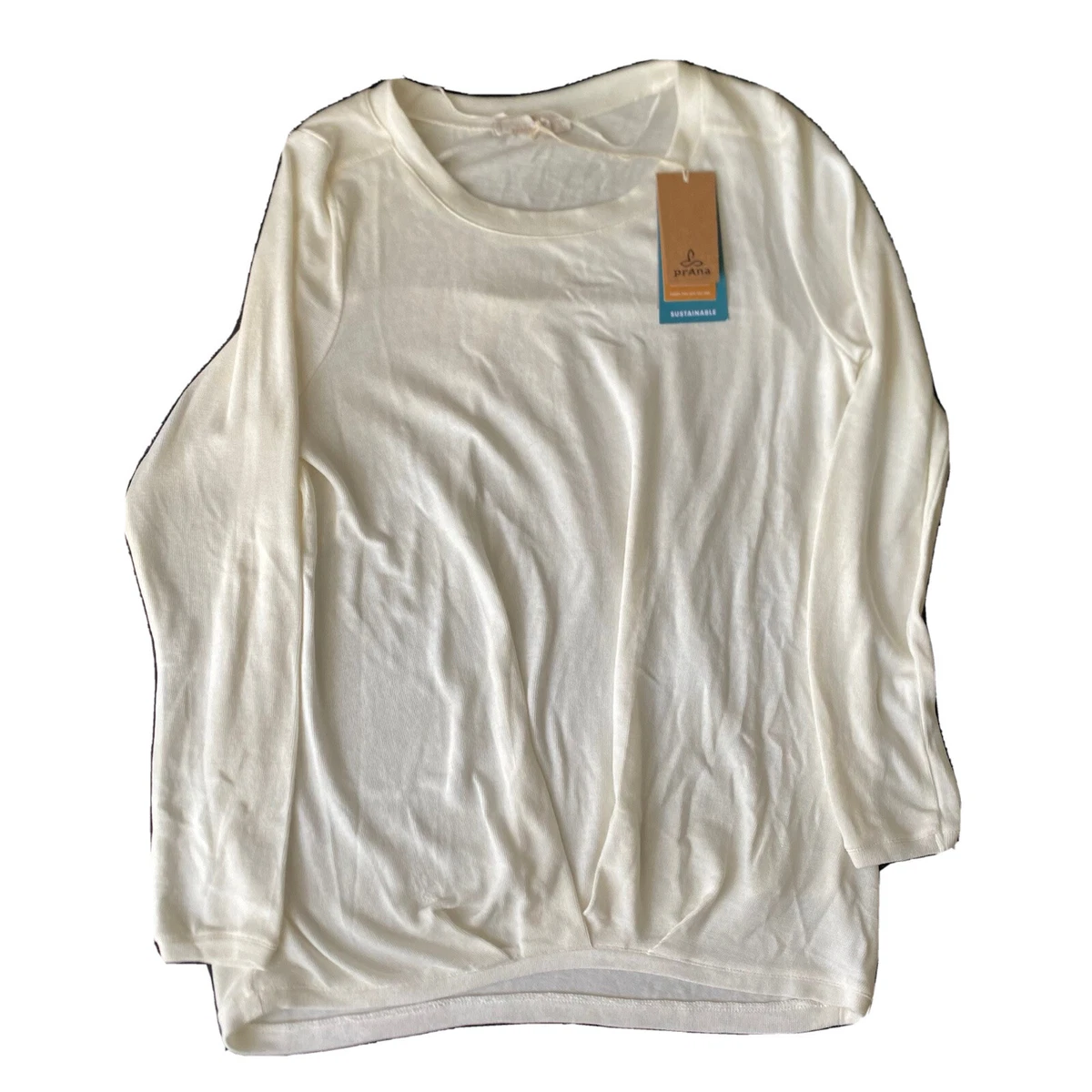 NEW Womens NWT PrAna Organic Cotton Casual Frosene Top Bone Cream
