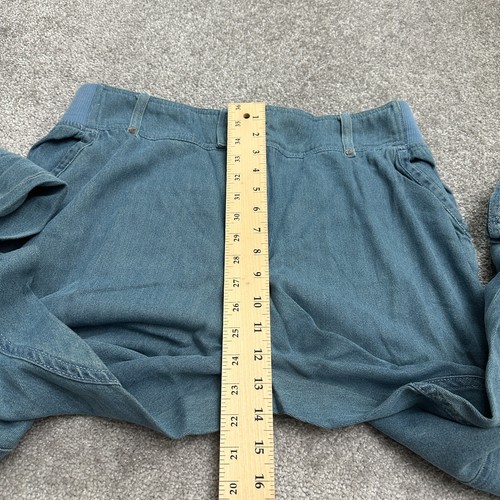 Woman Within Modern Fit Cargo Denim Jeans Womens 16W Blue Straight Elastic 34x29 - Picture 11 of 13