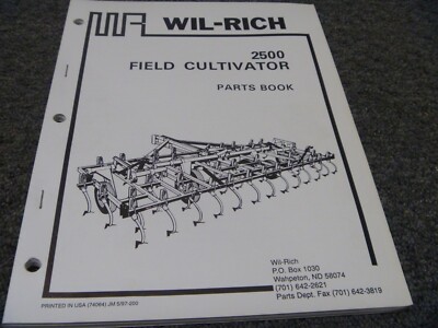 WR Wil-Rich 2500 Field Cultivator Parts Catalog Manual