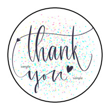 THANK YOU CONFETTI ENVELOPE SEALS STICKERS LABELS TAGS 1.5" ROUND 30 HEARTS