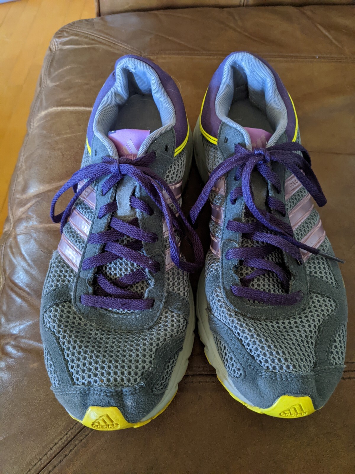 Adidas Marathon 10 Gray and Yellow Running Shoes Woma - Gem