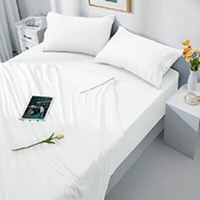 Premium Soft 1200 ThreadCount EgyptianCotton White -Twin XL-Sheet Set-ExtraDeep