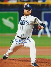 DREW RASMUSSEN TAMPA BAY RAYS  ACTION SIGNED 8x10