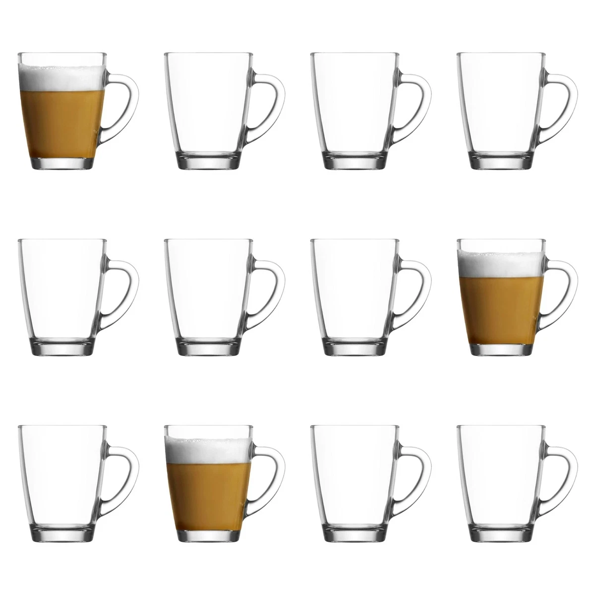 Large glass latte on sale mugs