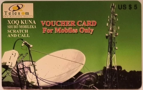 SELTENE Somalia Telsom Mobile Nachfüllung Vaucher Karte Telefonkarte Satellitenschüssel $ 5