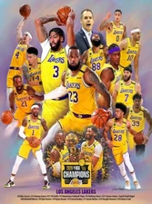 Lakers 2020 NBA Champions, Wishum Gregory  Art, Wall Print Poster 11" x 8.5"