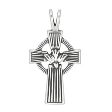 Sterling Silver Cross with Dove Charm or Pendant 