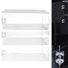3-Tier Display Case Shelf Dustproof Clear Showcase Holder for Action Figures