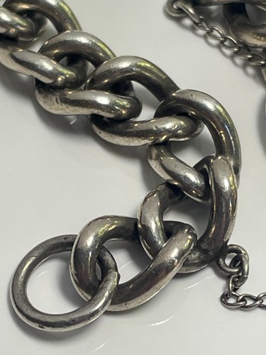 Vintage 'Georg Jensen GLtd' sterling silver 925 bracelet & heart padlock 32.14g - Picture 10 of 18