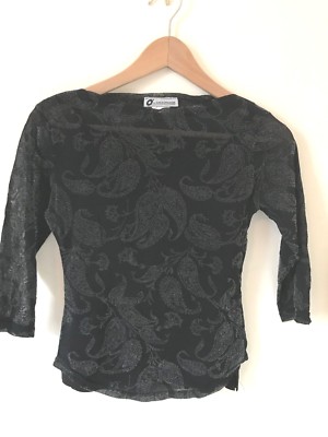 Chemisier Noir à Pois Blancs JUS D’ORANGE – Taille 4, Manches 3/4, Excellent état Occasion