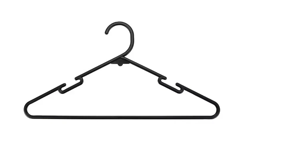 12 Pack Plastic Hangers Coat Pants Suits Coat Hangers Rack Wardrobe - Black* - image 3 of 4
