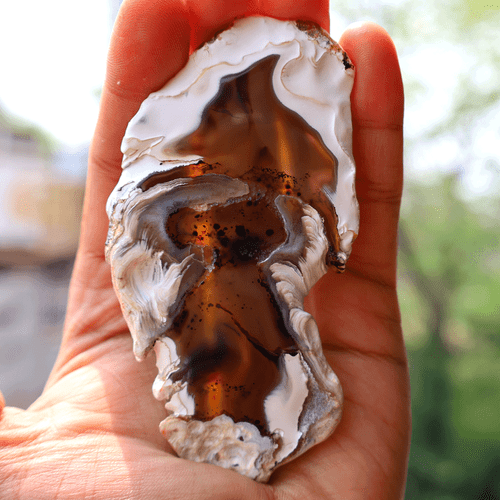 64,8 g Agata Montana Naturale Alta Qualità Cristallo Lucido Minerale Decorazione Lastra ~ 105 mm - Foto 7 di 12