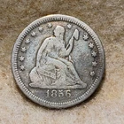 1856 ~ SEATED LIBERTY QUARTER ~ VG (cleaned)