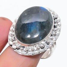 Labradorite Gemstone 925 Sterling Silver Jewelry Ring Size 10 Gift for Her t086