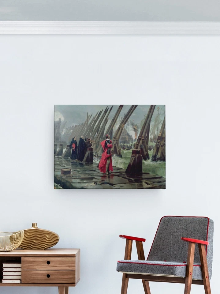 Richelieu on the Sea Wall of La Rochelle Canvas/Poster Wall Art - History Print - Image 2 of 2