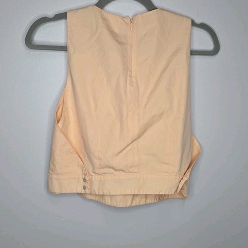 Club Monaco Women’s Peach Halter Cropped Top Size 4 Sleeveless Summer - Picture 2 of 6
