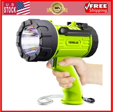 Rechargeable Spotlight Flashlight with 1000,000 Lumen LED, IP67 Waterproof Lo...
