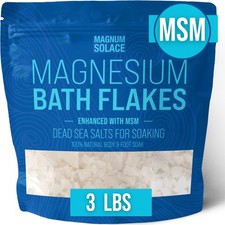 Magnesium Flakes with MSM - Magnesium Chloride Flakes - Dead Sea Salts for So...