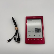 Sony PRS-T2 E-Book Reader Touchscreen - Red - Tested Working