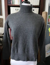 Cuyana Womens Virgin Wool & Cashmere Turtleneck Sweater Gray S/XS