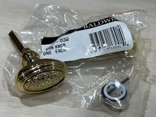 Baldwin Hardware 6727-030 Turn Knob Polished Brass Finish NOS