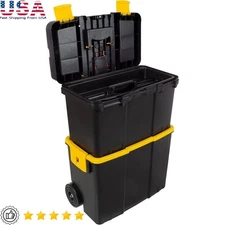 Rolling Tool Box Organizer W/ Wheels Stackable Tool Chest Portable Tool Storage