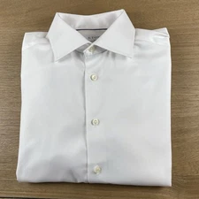 Eton Slim Fit Men’s Solid White 100% Cotton Button Dress Shirt Size M (41-16)