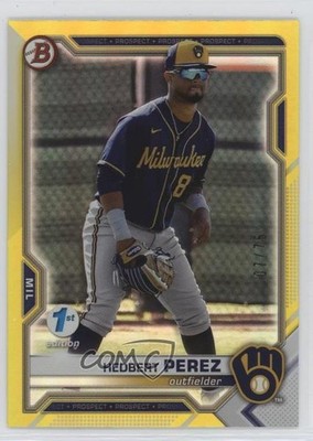 2021 Bowman Draft 1st Edition Yellow Foil 7/75 Hedbert Perez #BD-97 1fa0