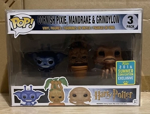 Funko Pop Vinyl Harry Potter (3 Pack) Cornish Pixie Mandrake Grindylow SDCC + PP