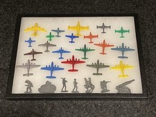 Vintage plastic toy airplanes and soldiers, 1950s  1960s With Frame 16x12  
