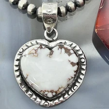 Sterling Southwestern Style Wild Horse Decorated Heart Pendant For Women #3