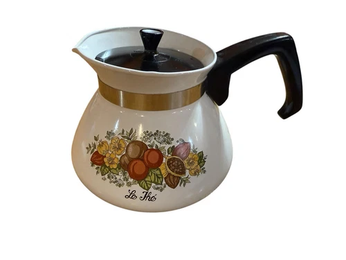 Vtg Corning Ware P-104 Spice of Life Le The 6 Cup Coffee Tea Pot Kettle Lid See