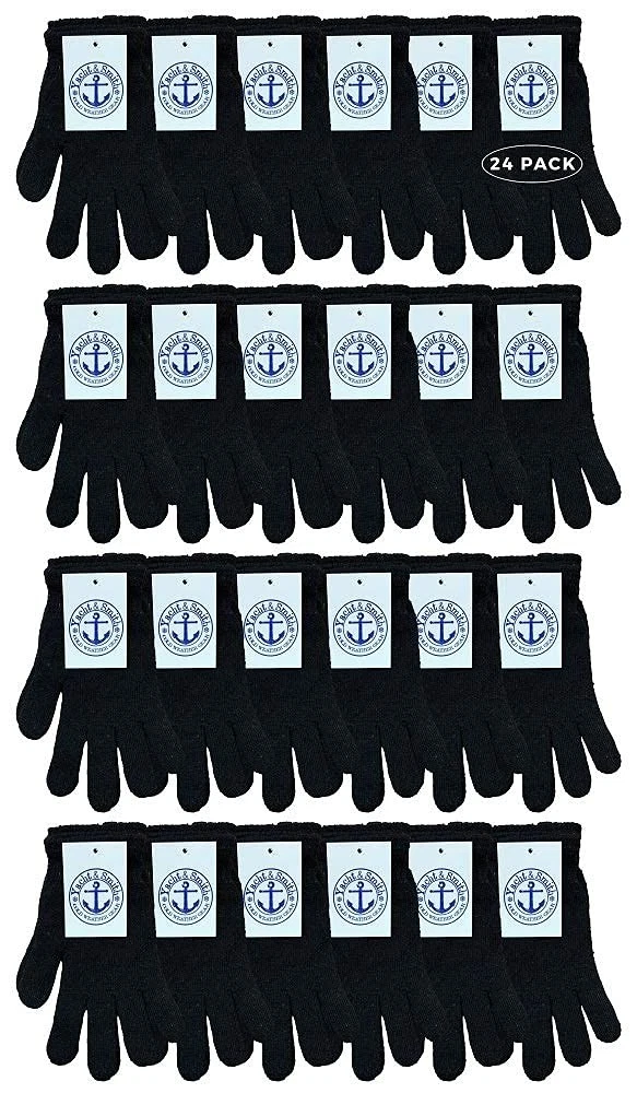 240 Pack Yacht & Smith Thermal Winter Beanies Or Gloves, Black, One Size