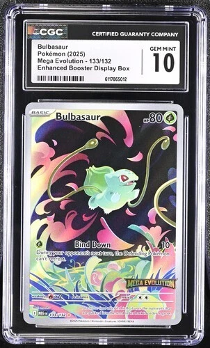 Bulbasaur - (Mega Evolution Stamped) 133/132 - GEM MINT 10!! RARE STAMPED CGC 10