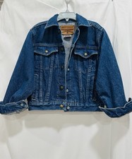 Brittania Youth Blue Jean Jacket Kids Medium 5/6, Snaps, USA