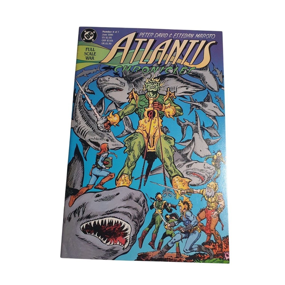 Atlantis Chronicles DC Comic Issue 4 1990 Full Scale War Peter