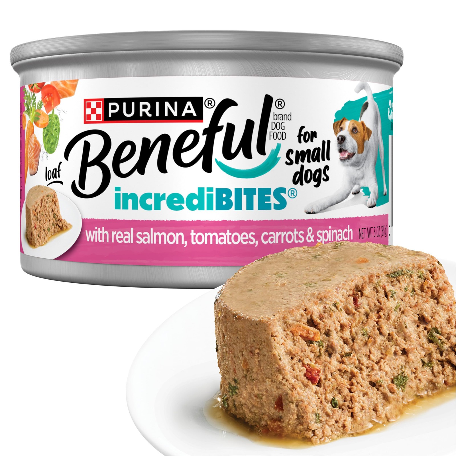 Small Breed Wet Dog Food, IncrediBites Salmon Recipe  12 Pack Cans