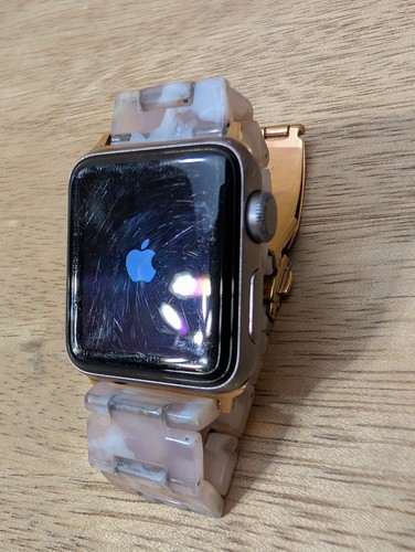 Apple Watch Series 3 WR-50M 38mm Aluminum Case Ion- X Glass Composite Back - Photo 5 sur 12